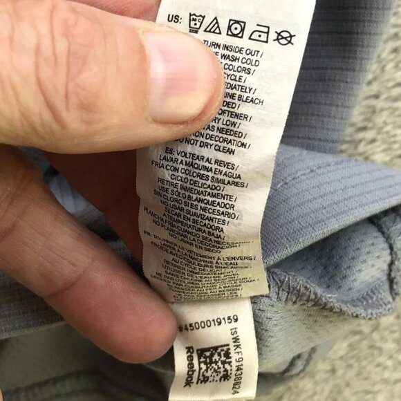 Reebok Mens Polo Shirt Size XL Short Sleeve Casual Performance Gray Classic - Picture 6 of 9